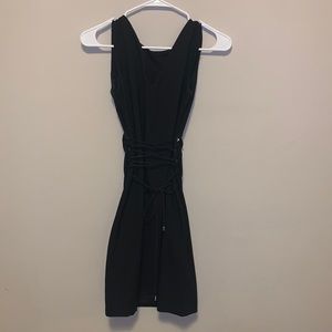 H&M Black Waist Lace-Up Dress